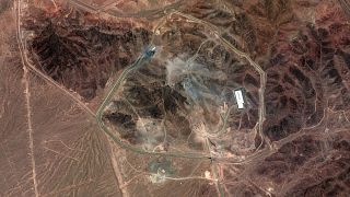 A satellite image provided by Maxar Technologies shows damage at Fordo enrichment facility after strikes in Iran, 24 June, 2025 