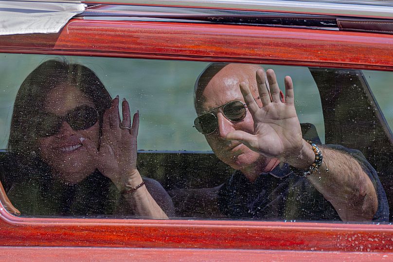 Jeff Bezos and Lauren Sánchez arrive by boat in Venice, Italy - Wednesday 25 June 2025