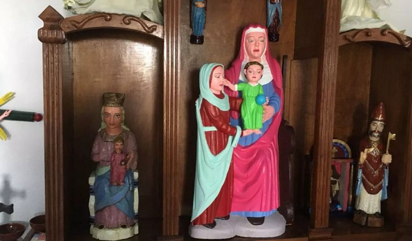The statues of Saint Anne after their restoration. Photo: La Nueva España.