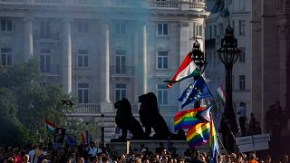 Protest against the Pride Ban in Budapest, on the 1st of May 2025.