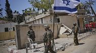Israeli soldiers at the European Hospital in Khan Younis, southern Gaza, where Israel claims Hamas fighters were working in a tunnel under the facility, on Sunday, 8 June 2025.