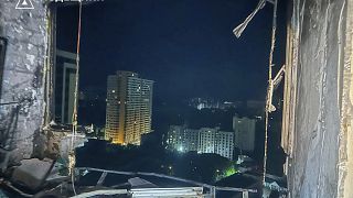 An apretment in Ukraine after Russian missile and drone strikes