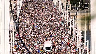 Hundreds of thousands of people marched in Budapest for the Budapest Pride march on 28.06.2025. 