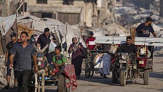 فلسطینیان آواره از جبلیا پس از صادر دستور تخلیه ارتش اسرائیل در شهر غزه، 29 ژوئن 2025