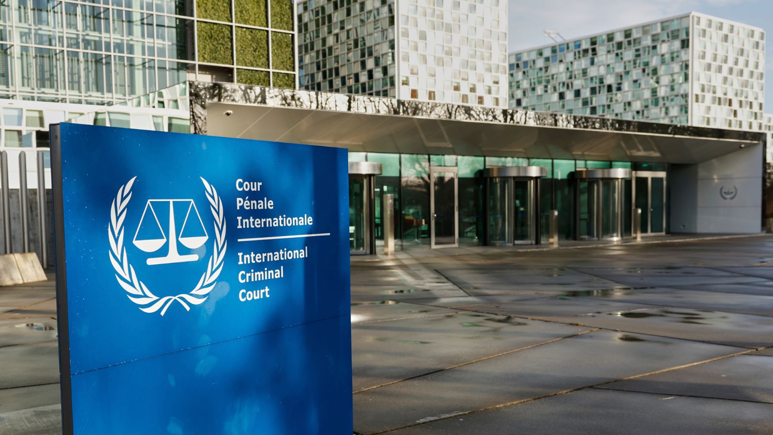 A general view of the exterior of the International Criminal Court at The Hague, Netherlands, March 12, 2025
