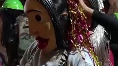 Paraguayan town celebrates vibrant Kamba Ra'anga festival with masks, fire and tradition