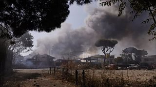 Smoke after a petrol station explosion on the outskirts of Rome, 4 July 2025