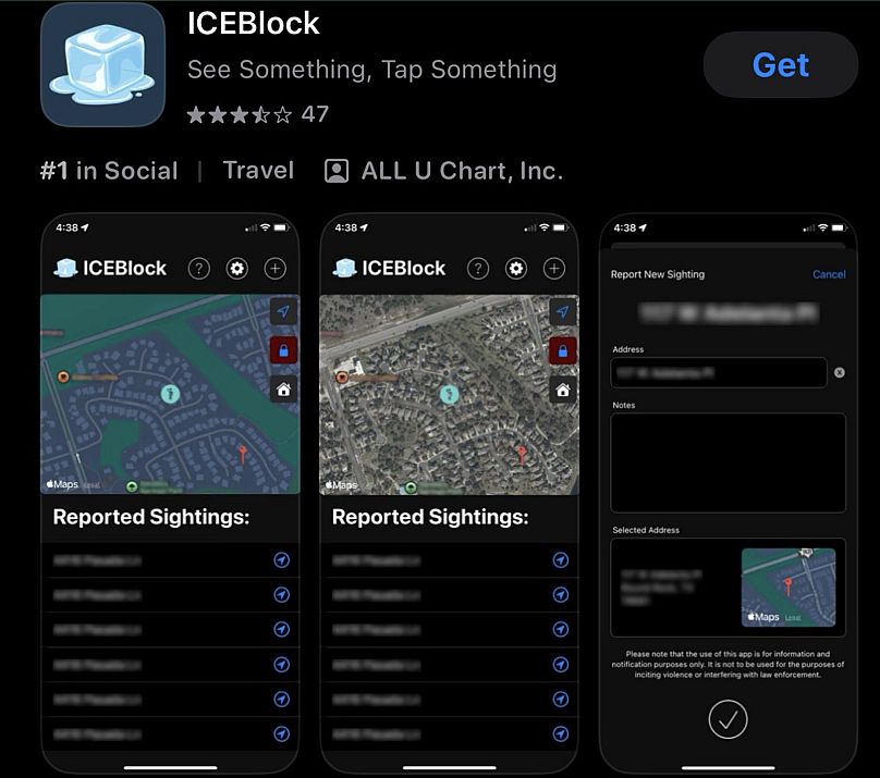 une capture de l'application IceBlock sur l'App Store