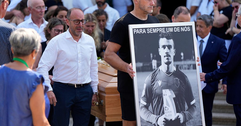 Friends, family and teammates pay their final respects to Portuguese football player Diogo Jota