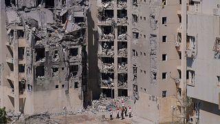 ساختمان ویران‌شده در حملات موشکی ایران به اسرائيل
