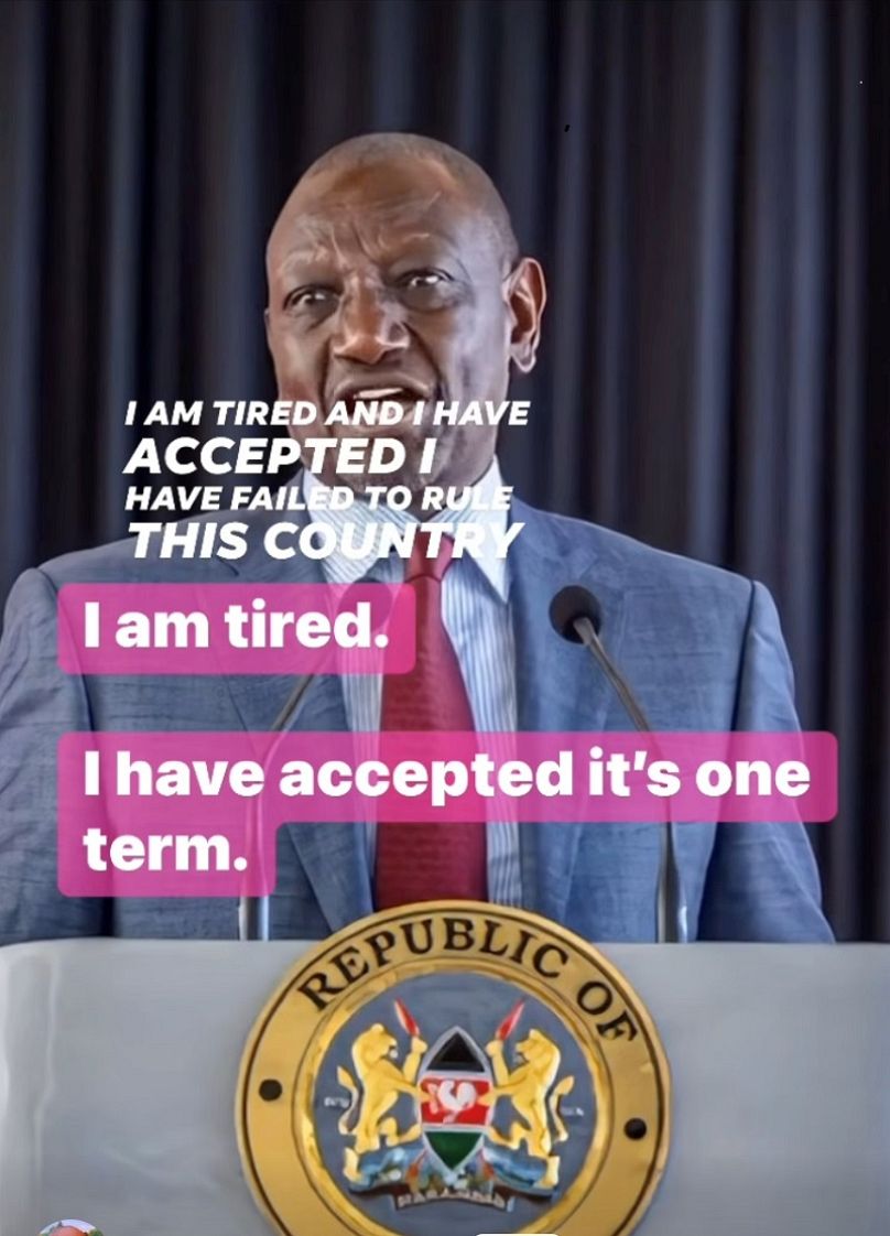 AI deepfake video falsely showing Kenyan President Ruto resigning.