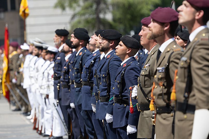 Abbildung verschiedener Abteilungen der spanischen Armee.