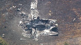 A photo of the Southend plane crash scene posted to Breaking Aviation News & Videos' X account