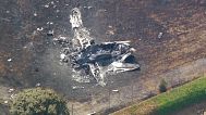 SCREENSHOT - Aftermath of small plane crash at London Southend Airport