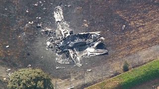 SCREENSHOT - Aftermath of small plane crash at London Southend Airport