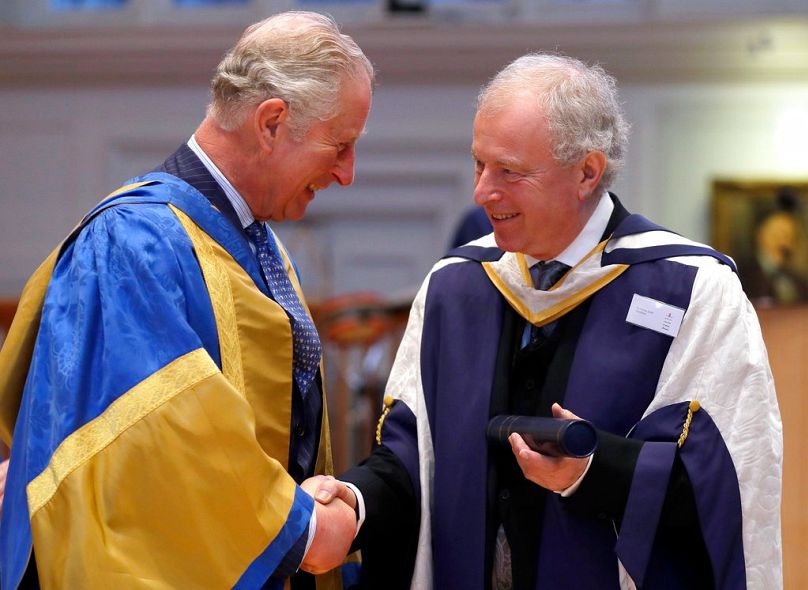 Sir Andras Schiff collects Royal College of Music award from Prince Charles in 2018