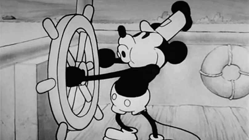 Mickey in ‘Steamboat Willie’ 