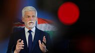 Czech President Petr Pavel addresses a media conference at NATO headquarters in Brussels, 21 May, 2025