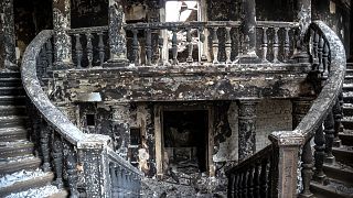 A view inside the Mariupol theatre damaged during fighting in Mariupol, 4 April 2022  