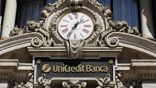 The Unicredit bank headquarters is pictured in Milan, Italy.