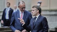 German Chancellor Friedrich Merz and French President Emmanuel Macron in Berlin