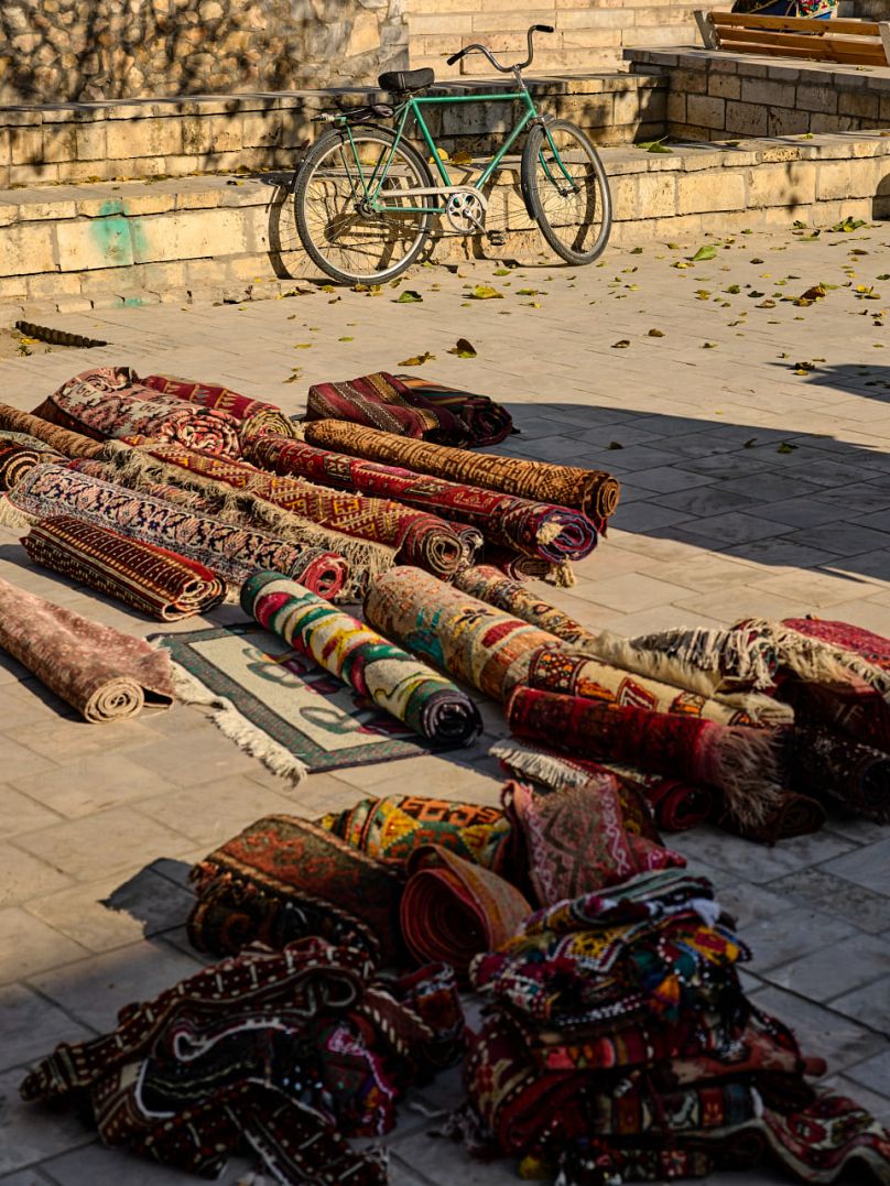 Uzbek carpets sold in Bukhara