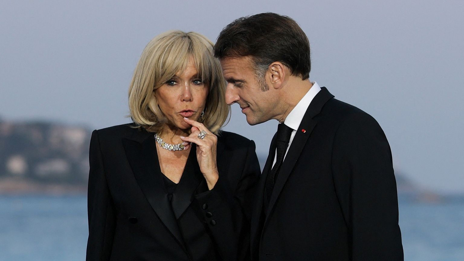 France's President Emmanuel Macron and his wife Brigitte photographed in Nice, 8 June, 2025