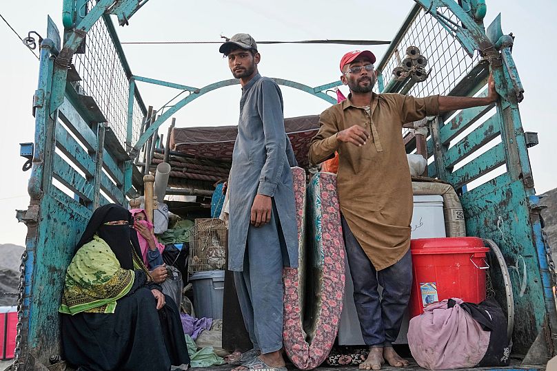 Repatriated Afghan refugees arrive at a camp after crossing the Pakistan-Afghanistan border in Torkham, 31 May, 2025