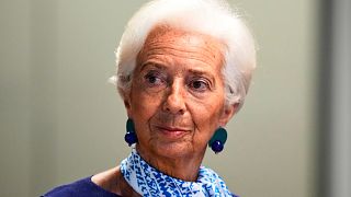 President of the European Central Bank Christine Lagarde briefs the media during a press conference at the bank's headquarters in Frankfurt, Germany, Thursday, July 24, 2025
