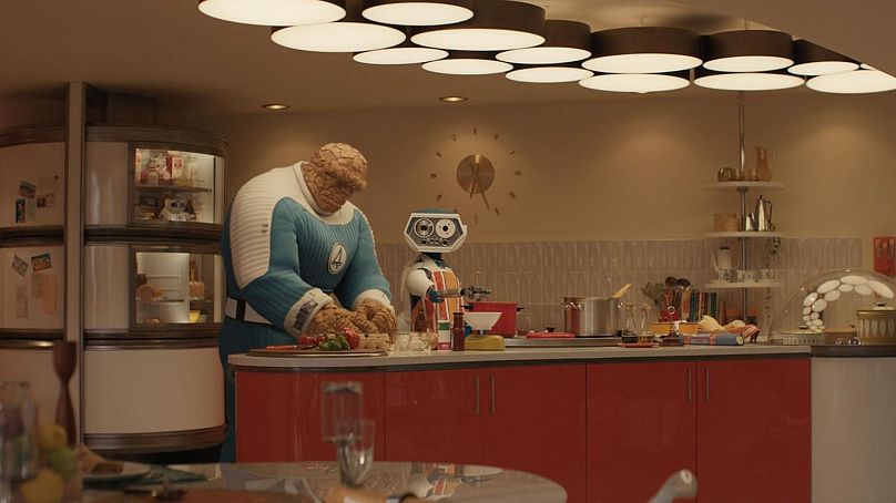 The Thing and H.E.R.B.I.E. in 'The Fantastic Four: First Steps'