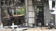 A convenience store at a gas station is damaged after Cambodia fired artillery shells in Sisaket province in Thailand, 25 July, 2025