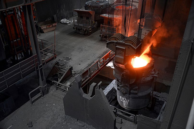 Une usine d'acier à Duisburg en Allemagne
