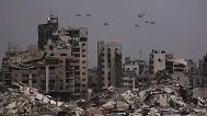 Humanitarian aid is airdropped to Palestinians over Gaza City, 28 July, 2025