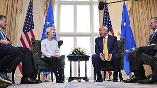 Ursula von der Leyen and Donald Trump met in Scotland.