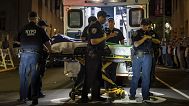 NYPD officers bring out the body of Didarul Islam who was shot and killed by a gunman in Manhattan, 29 July, 2025
