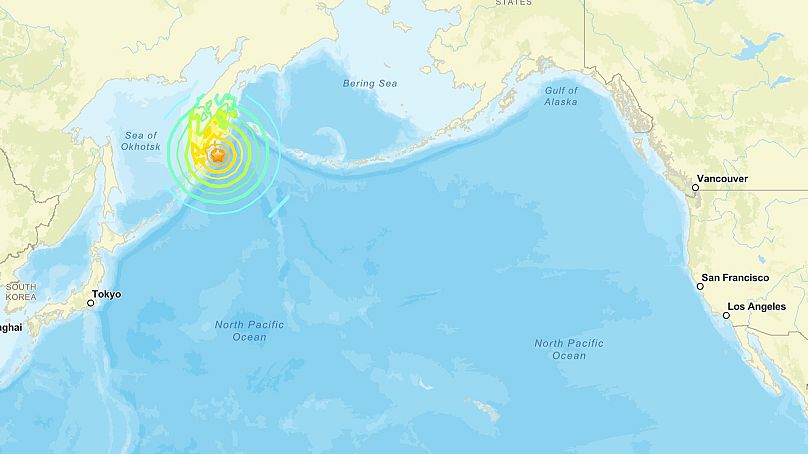 El epicentro del terremoto se determinó en la costa de Kamchatka.