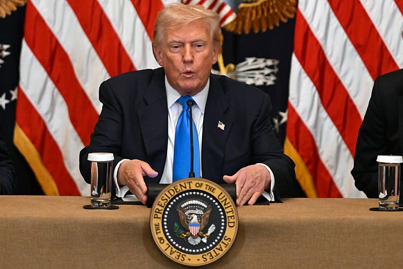 President Donald Trump speaks at an event to promote his proposal to improve Americans' access to their medical records in the East Room of the White House, 30 July, 2025