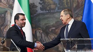Russian Foreign Minister Sergey Lavrov and Syrian Foreign Minister Asaad Hassan al-Shibani following their meeting in Moscow, 31 July, 2025