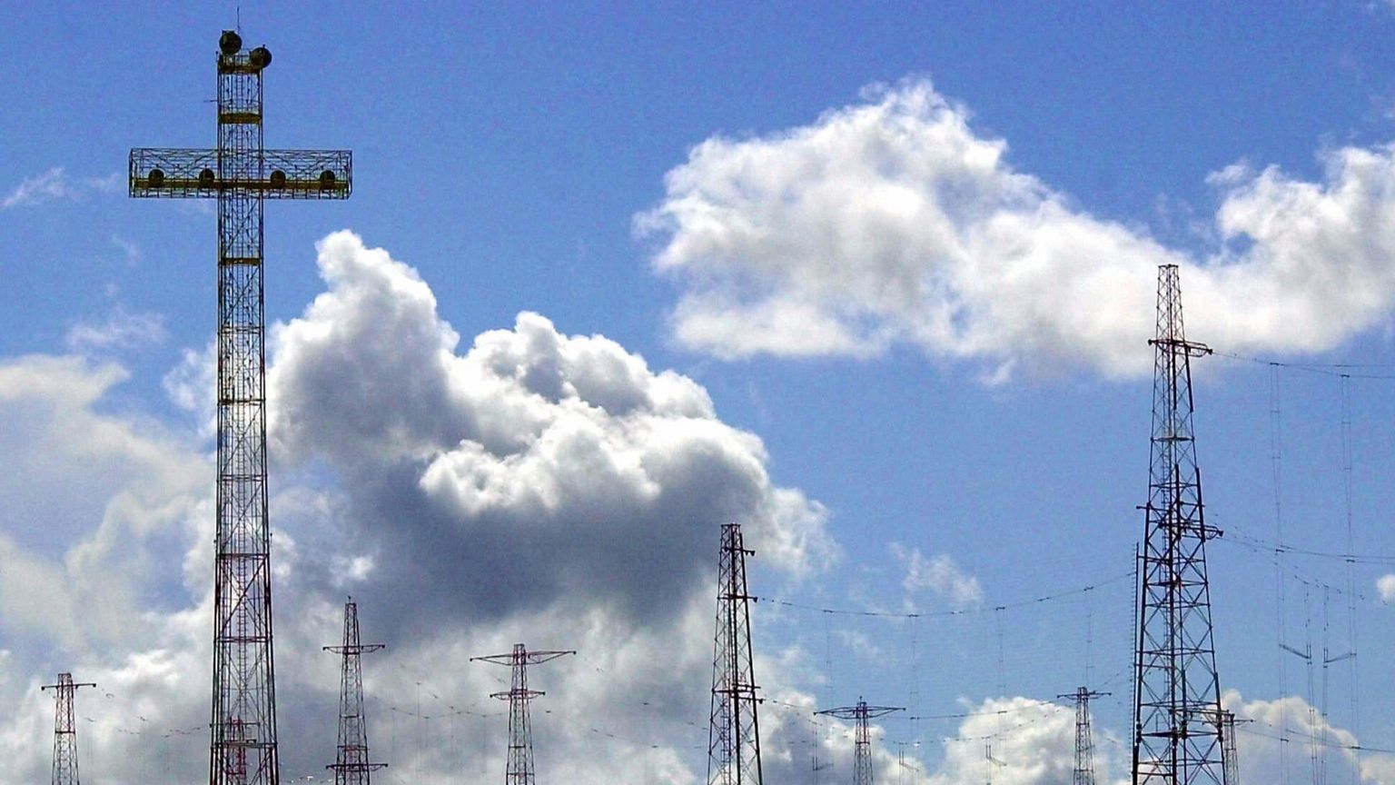 A view of the antennas of the Vatican Radio, which beams the Pope's words around the world, is seen in Santa Maria di Galeria, on the outskirts of Rome.