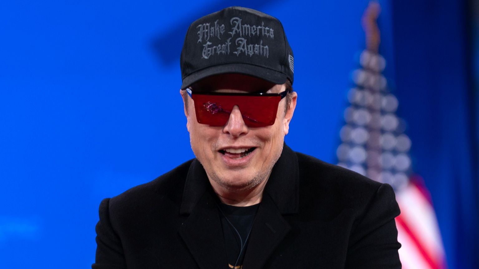Elon Musk speaks at a conservative political convention in the US on Feb. 20, 2025.