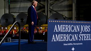 President Donald Trump arrives to speak at U.S. Steel Corporation's Mon Valley Works-Irvin plant, Friday, May 30, 2025, in West Mifflin, Pa.