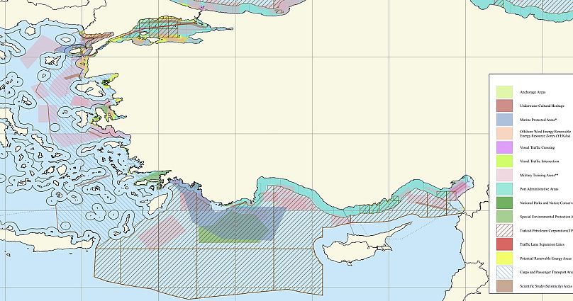 Ο χάρτης του θαλάσσιου χωροταξικού σχεδιασμού της Ελλάδας