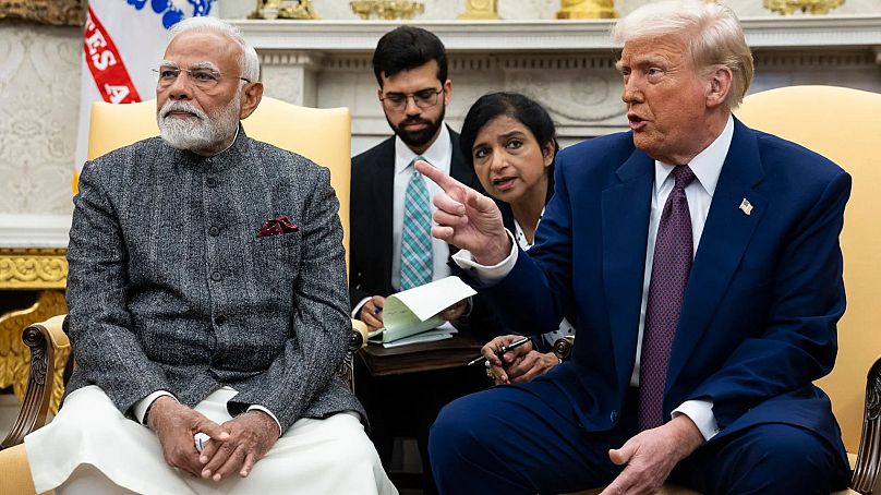 Modi és Trump a Fehér Házban, 2025 február 13.