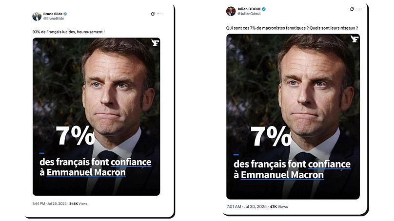 Post from X, from Bruno Bilde and Julien Odoul's X account