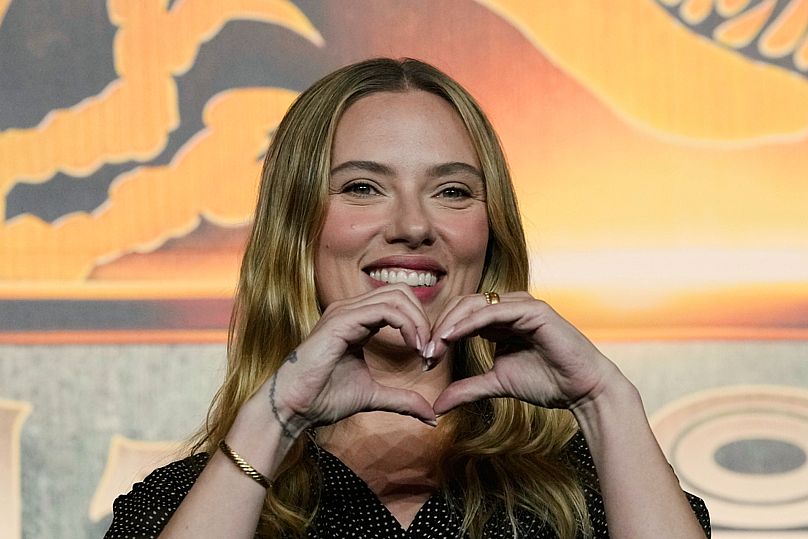 Scarlett Johansson on the promo tour for Jurassic World Rebirth