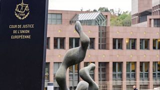مردی در ۵ اکتبر ۲۰۱۵ از سوی دیوان دادگستری اروپا در لوکزامبورگ قدم می زند.