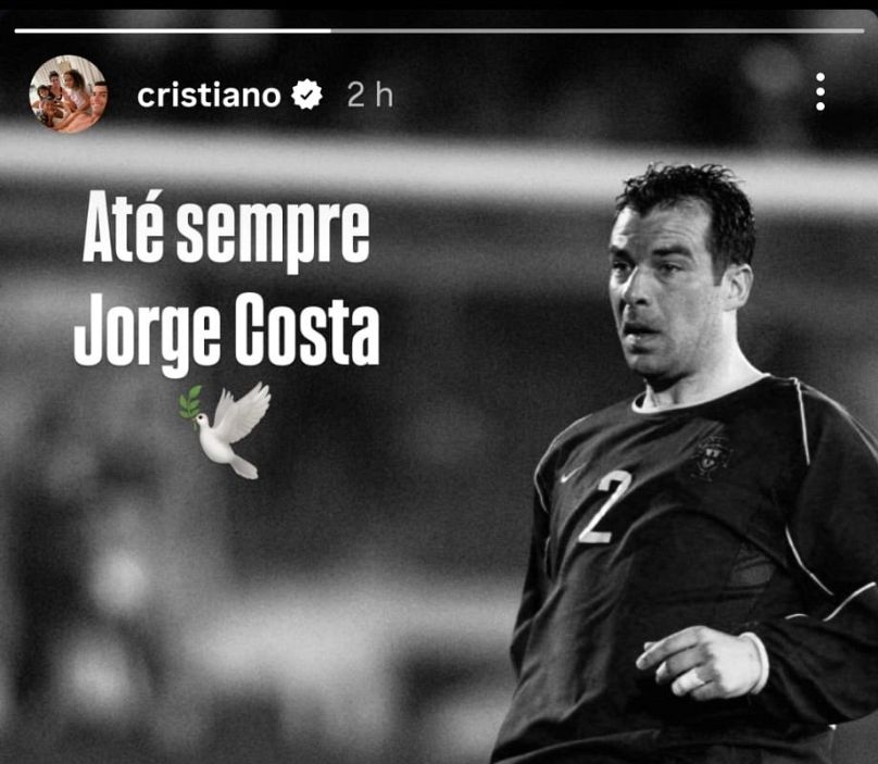 Cristiano Ronaldo deixa mensagem a Jorge Costa