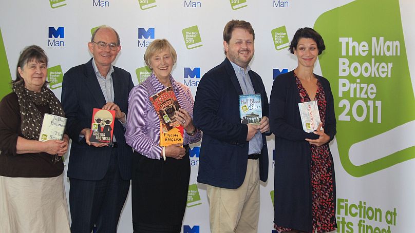 The judges of the 2011 Man Booker Prize for fiction - from left to right: Susan Hill, Chris Mullin, Dame Stella Rimington, Matthew d'Ancona, Gabby Wood