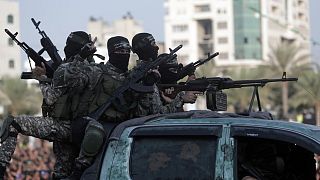 مسلحون ملثمون من حركة حماس الفلسطينية، غزة، الأربعاء 5 أغسطس/آب 2015.  