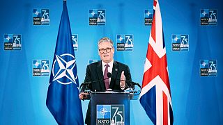 El primer ministro británico, Keir Starmer, ofrece una rueda de prensa en la cumbre del 75 aniversario de la OTAN, el jueves 11 de julio de 2024